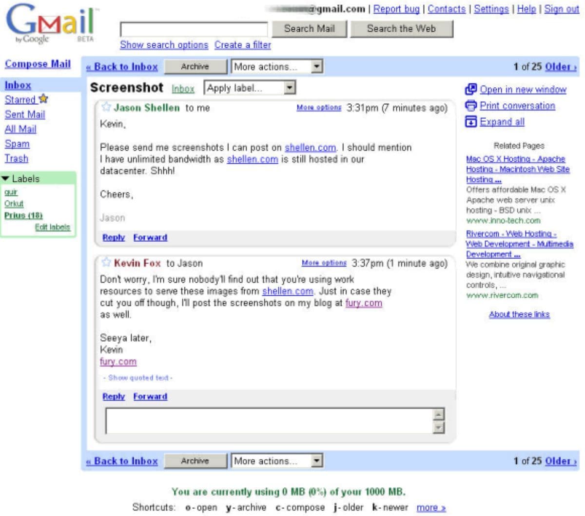 Gmail and Web Applications